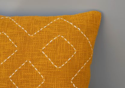 Mustard Yellow Boho Stitch Cushion Cover - Image 4