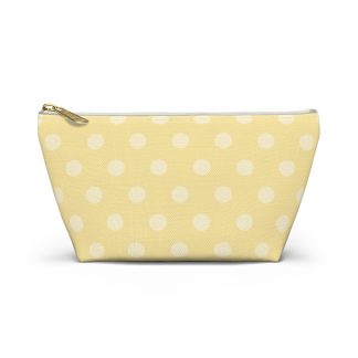 Cream yellow pattern cosmetic bag
