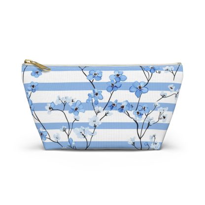 Blue wildflower cosmetic bag