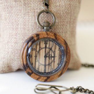 Natural Wood Grain Pocket Watch