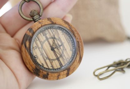 Natural Wood Grain Pocket Watch - Image 2