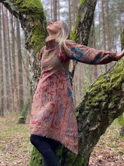 Women's wool long sleeve dress below the knee - Image 4
