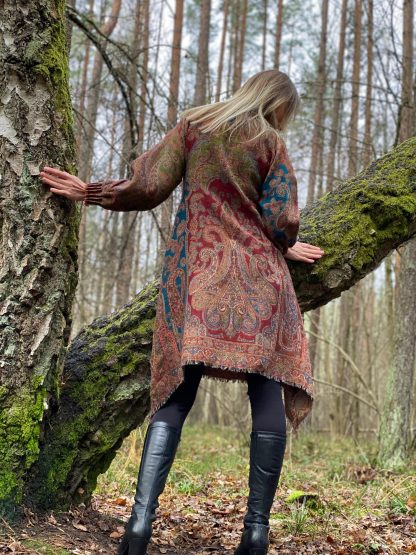 Women's wool long sleeve dress below the knee - Image 3