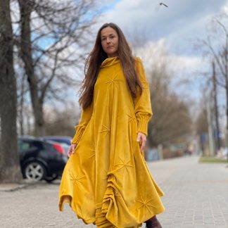 Vintage style gold velvet dress