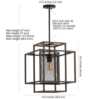 Industrial style square frame woven chandelier - Image 5