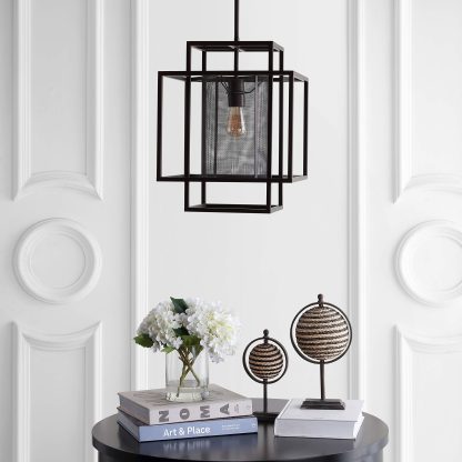 Industrial style square frame woven chandelier - Image 3