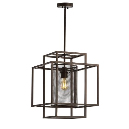 Industrial style square frame woven chandelier - Image 2