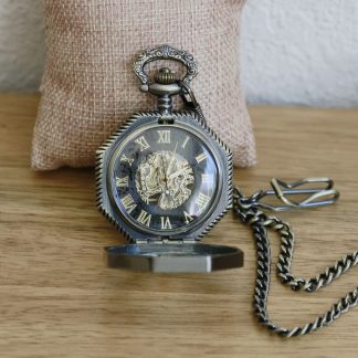 Octagonal Skeleton Mechanical Pocket Watch