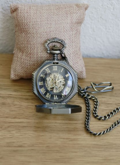 Octagonal Skeleton Mechanical Pocket Watch