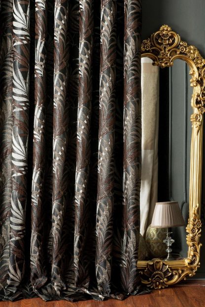 Vintage leaf vein jacquard curtains - Image 5