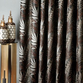 Vintage leaf vein jacquard curtains