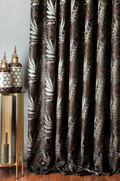 Vintage leaf vein jacquard curtains