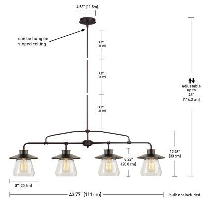 Clear glass 4 light chandelier - Image 7