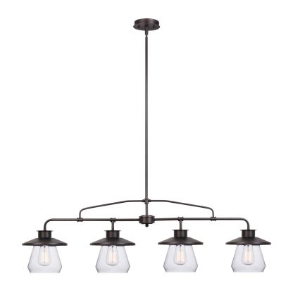 Clear glass 4 light chandelier