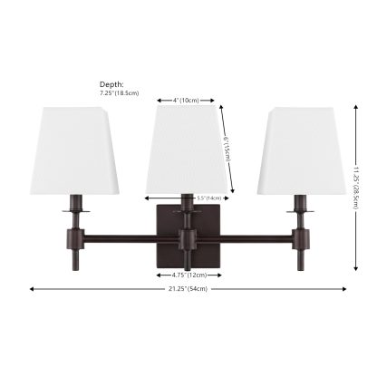 Triple Fabric Shade Wall Sconce - Image 3