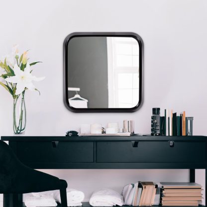 Black frame square wall mirror - Image 7