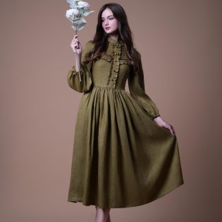 Retro Art Linen Dress