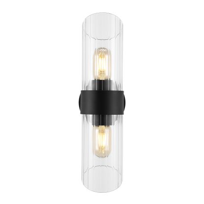 Clear Glass Black Vertical Wall Lamp - Image 4