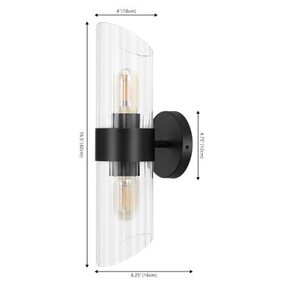 Clear Glass Black Vertical Wall Lamp - Image 3