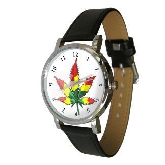 Rasta Leaf Watch – Reggae Inspired Timepiece