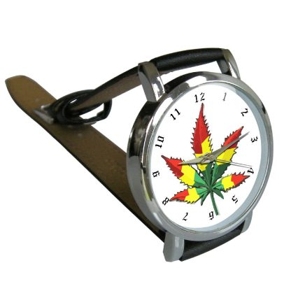 Rasta Leaf Watch – Reggae Inspired Timepiece - Image 2