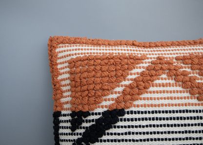 Rust & Black Geometric Tufted Cushion Cover - Image 3