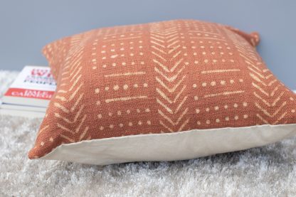 Rust Mudcloth Pattern Cushion Cover - Image 3