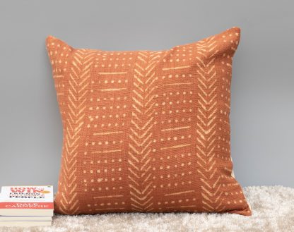 Rust Mudcloth Pattern Cushion Cover - Image 2