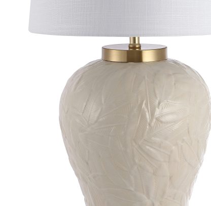 Palm Leaf Ceramic LED Table Lamp - Image 6