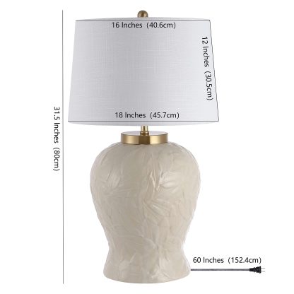 Palm Leaf Ceramic LED Table Lamp - Image 5