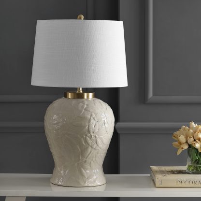 Palm Leaf Ceramic LED Table Lamp - Image 4