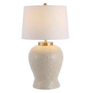 Palm Leaf Ceramic LED Table Lamp