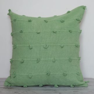 Sage Green Tufted Dot Cushion Cover