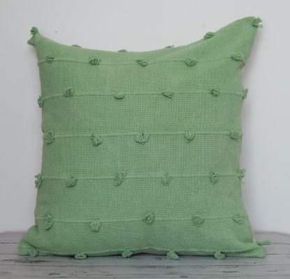 Sage Green Tufted Dot Cushion Cover