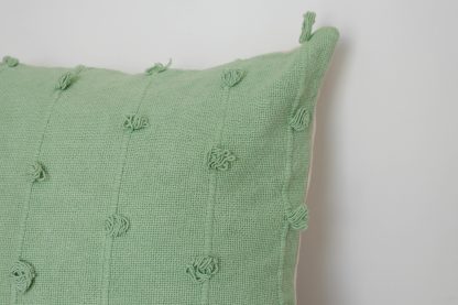 Sage Green Tufted Dot Cushion Cover - Image 2