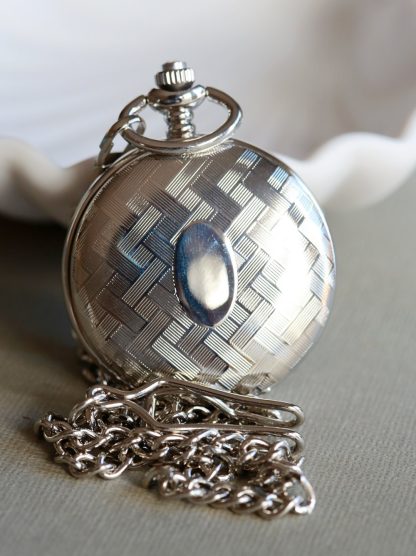 Silver Skeleton Mechanical Pocket Watch - Image 3