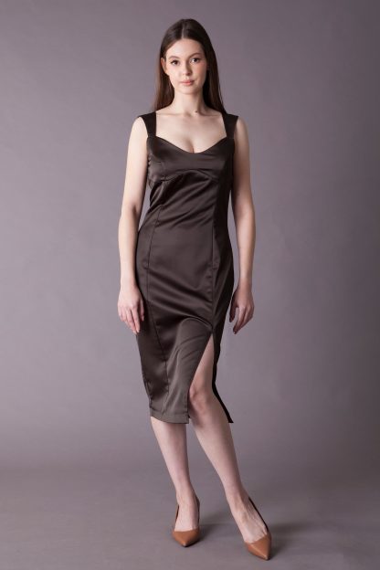 Summer Satin V-Neck Dress - Image 2