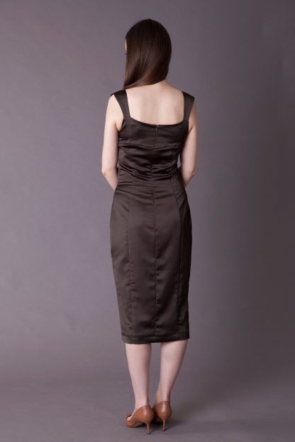 Summer Satin V-Neck Dress - Image 3