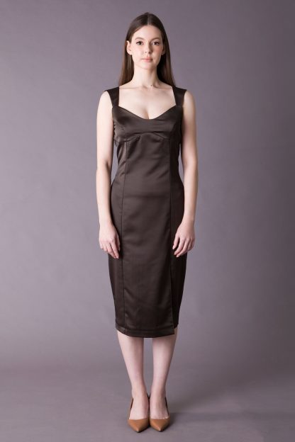 Summer Satin V-Neck Dress - Image 4