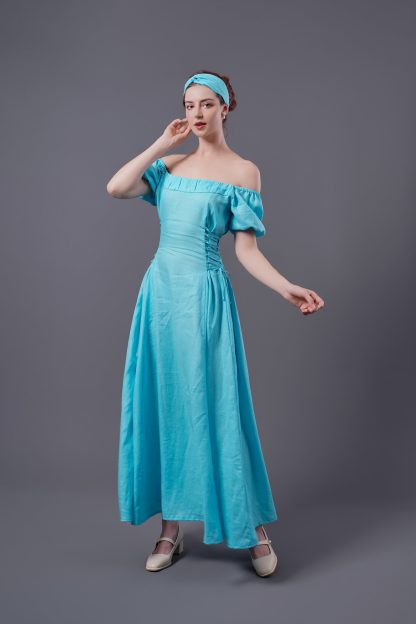 Vintage Square Neck Ramie Dress - Image 7