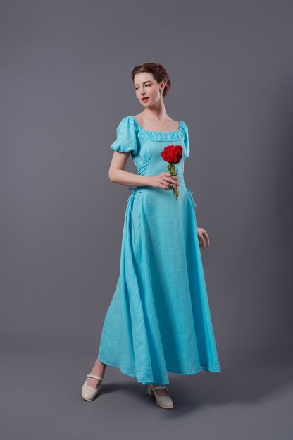 Vintage Square Neck Ramie Dress - Image 4