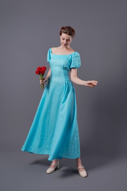 Vintage Square Neck Ramie Dress - Image 2