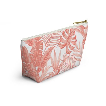 Tropical coral leaf pattern cosmetic bag - Image 2