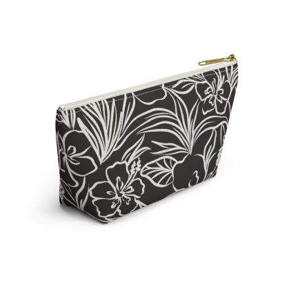 Black and white hibiscus cosmetic bag - Image 2