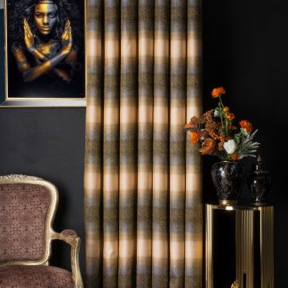 Light luxury plaid blackout curtains