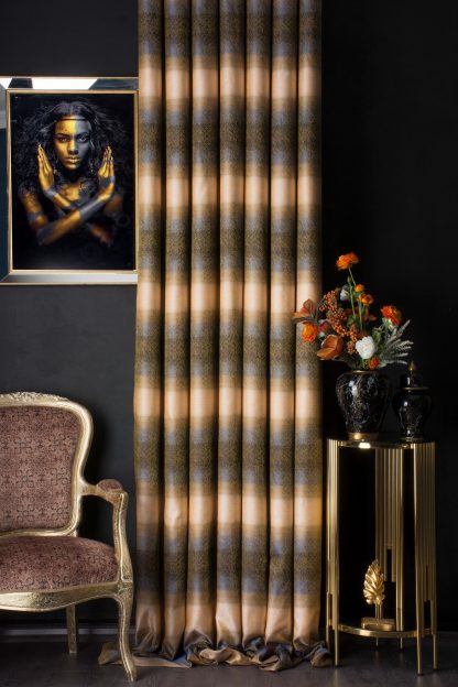 Light luxury plaid blackout curtains
