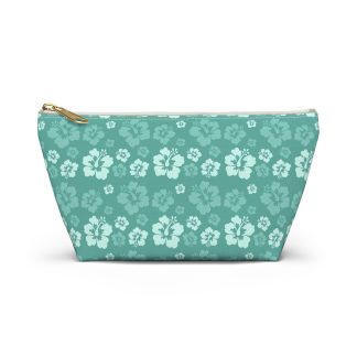 Tropical hibiscus pattern cosmetic bag