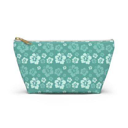 Tropical hibiscus pattern cosmetic bag
