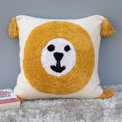Tufted Lion Face Kids’ Cushion Cover - Image 4