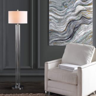 Simple modern transparent cylindrical floor lamp